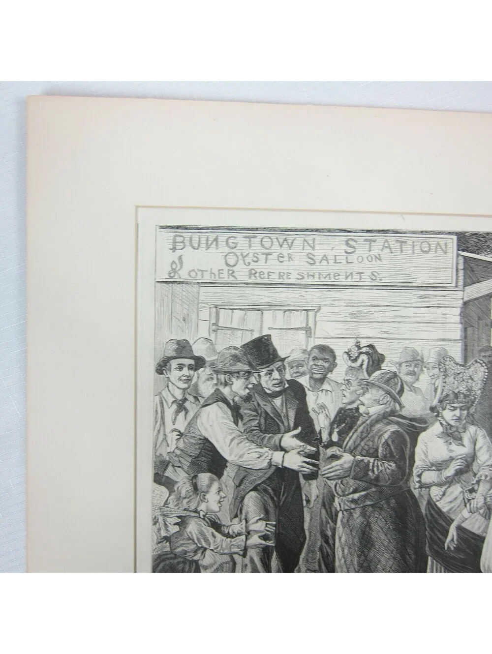 Antique 1878 Print Wood Engraving George Washington Jones Family Harpers Weekly
